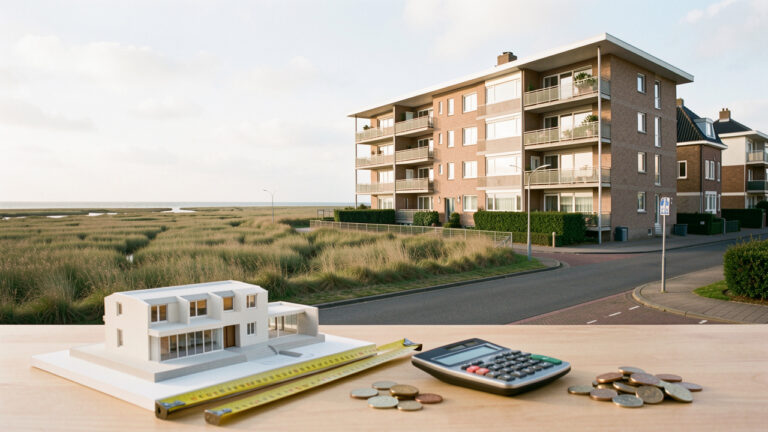 Immeuble résidentiel situé près de la baie de Somme, présenté dans un environnement côtier avec des éléments évoquant l’évaluation de sa rentabilité.